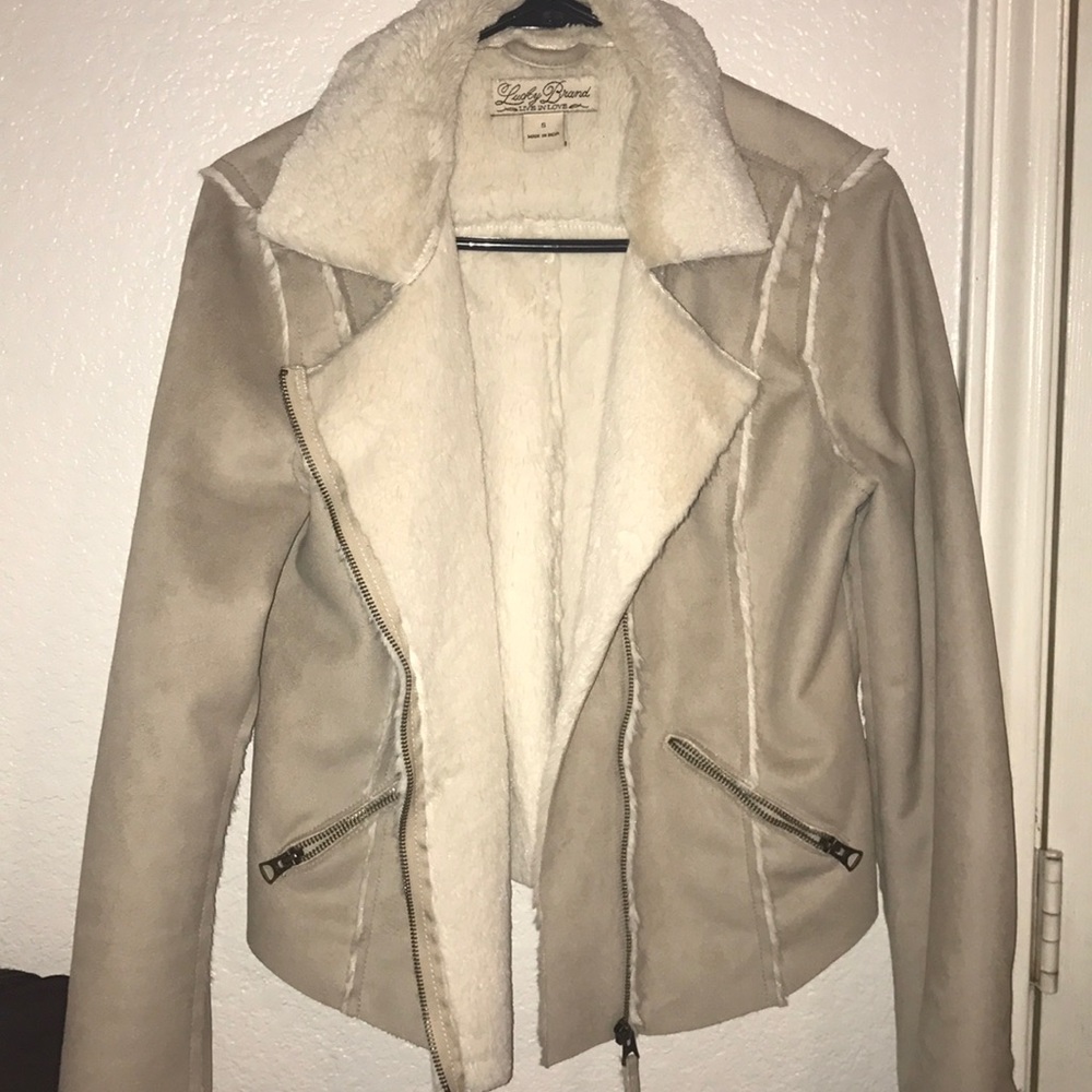 Lucky Brand faux-fur beige jacket
